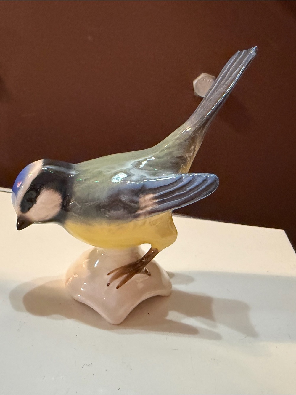 Goebel Blue Titmouse Ceramic Songbird Figurine Vintage